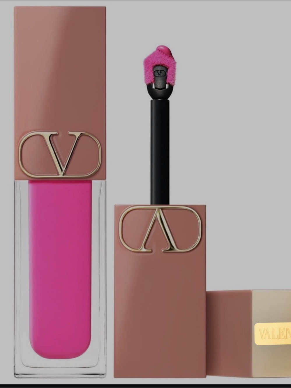 Valentino Soft Matte Liquid Lipstick & Blush — Bright Fuchsia Pink New